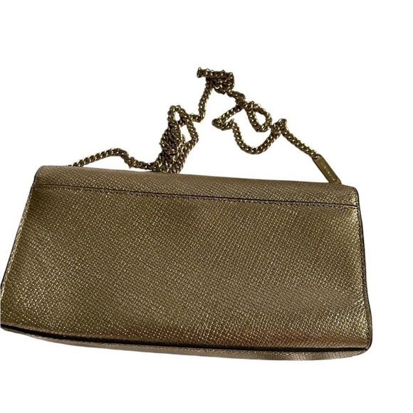 MICHAEL Michael Kors Mott Metallic Gold Textured Crossbody Wallet Bag - Picture 9 of 9
